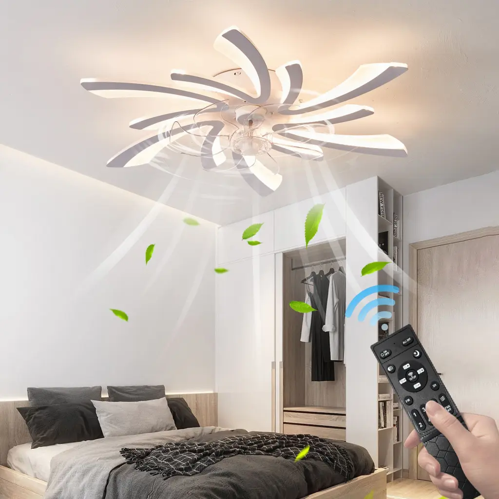 30.7In Ceiling Fan Lights Remote Control 3 Color Temperatures 6 Blades w1962 seehui lighting