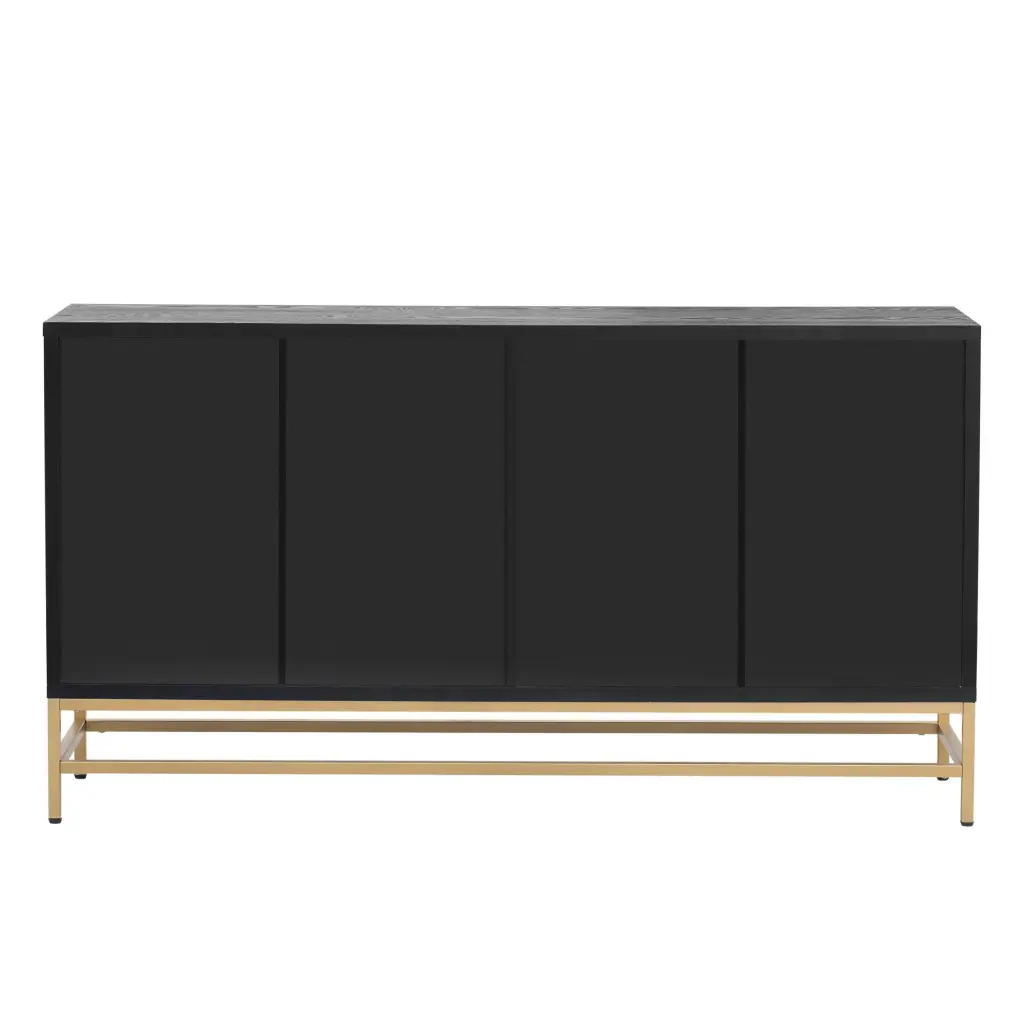 Retro Style Sideboard Adjustable Shelves And Rectangular Metal Handles trexm