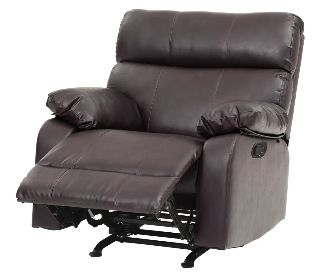 Manny G535 Rocker Recliner Dark Brown Foam PU Leather Living Room Chair glory furniture