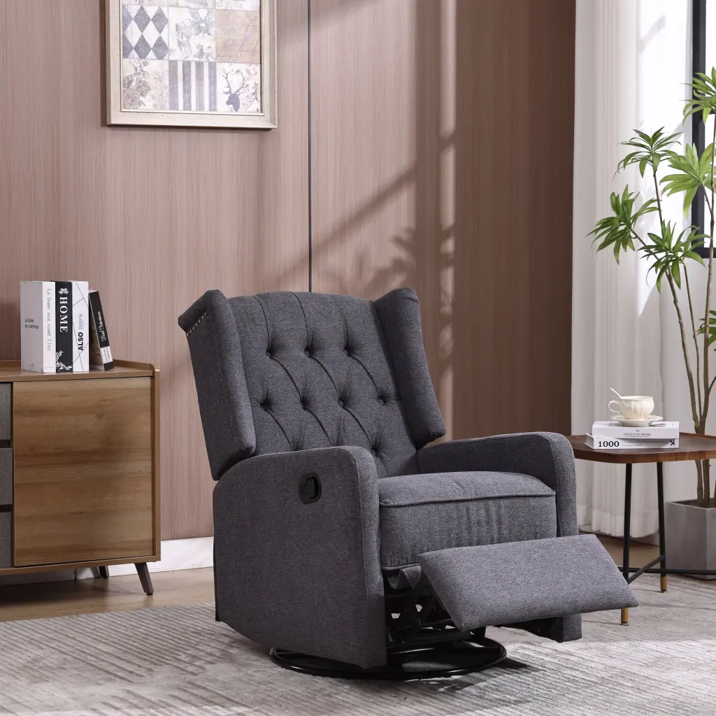 Coolmore Rocking Recliner Chair 360 Degree Swivel Nursery Rocking Chair w1539 coolmore