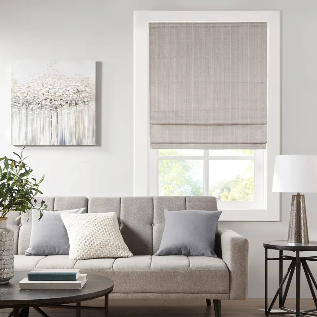 Binquireetweave Room Darkening Cordless Roman Shade Taupe - Polyester Window Treatment jla