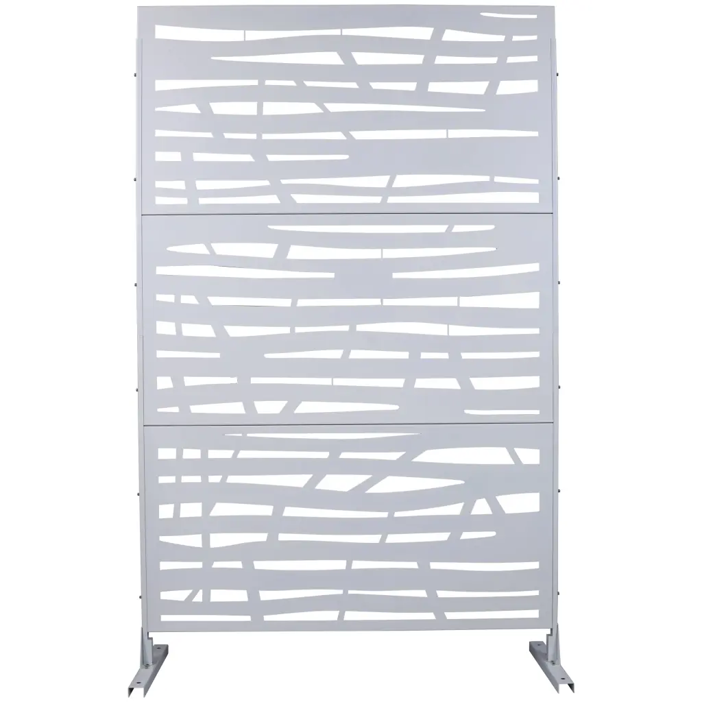 Outdoor Indoor Privacy Screen Metal 76 Inch H 48 Inch W Free Standing Room Divider g-h