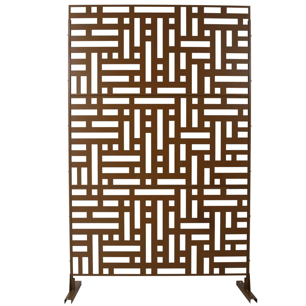 Outdoor Indoor Privacy Screen Metal 76 Inch H 48 Inch W Free Standing Room Divider g-h