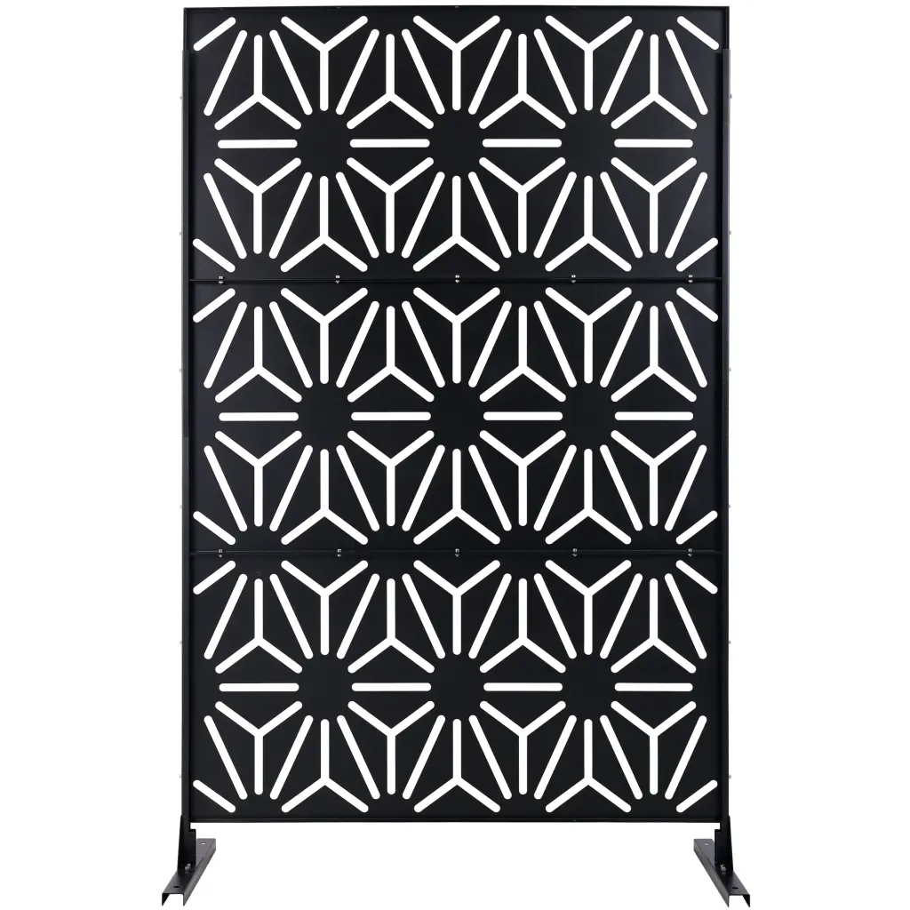 Outdoor Indoor Privacy Screen Metal Privacy Screen 76 Inches High 48 Inches Wide Free Standing g-h