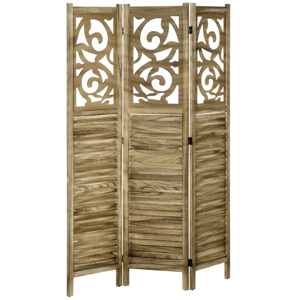 Homcom 3 Panel Room Divider 5.5 Tall Wood Folding Privacy Screen aosom business