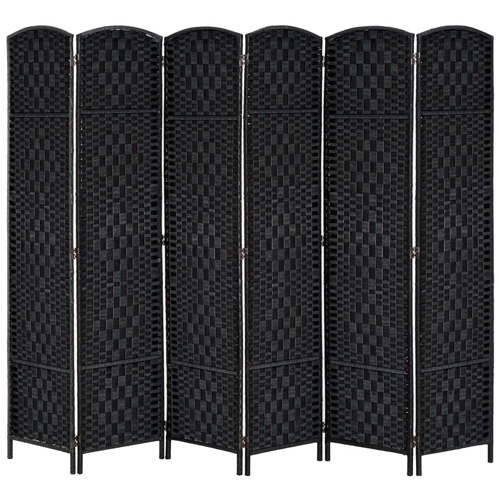 Homcom 6 Tall Wicker Weave 6 Panel Room Divider Privacy Screen Black aosom business