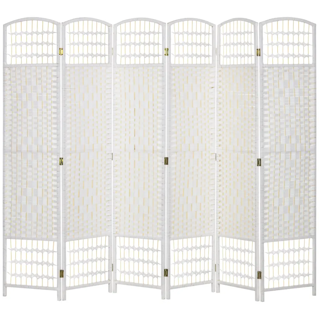6 Panel Folding Privacy Screen 5.6' Room Divider Wave Design aosom business