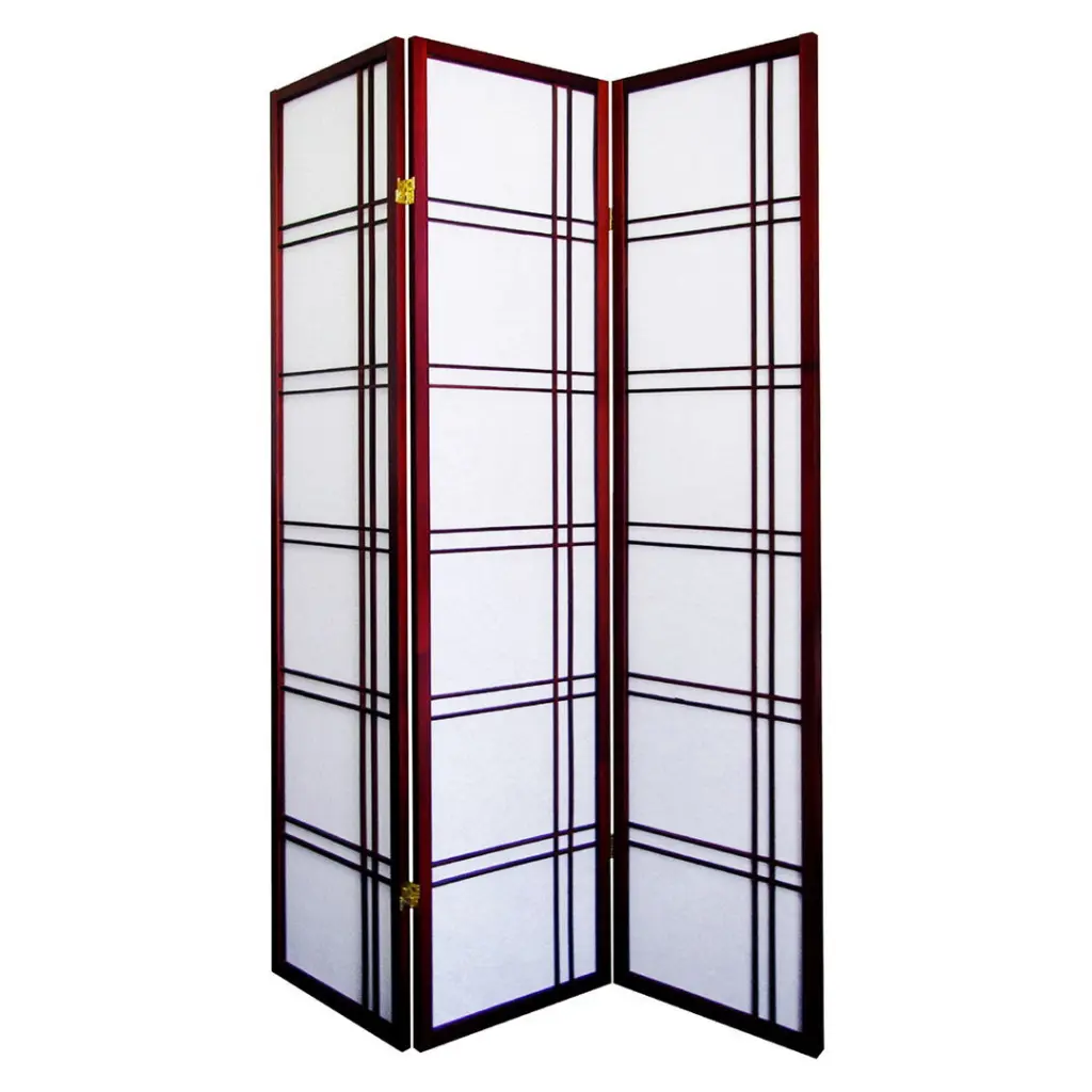 70 Inch Tall 3 Panel Screen Room Divider Girard Cherry Finish Privacy Partition california home