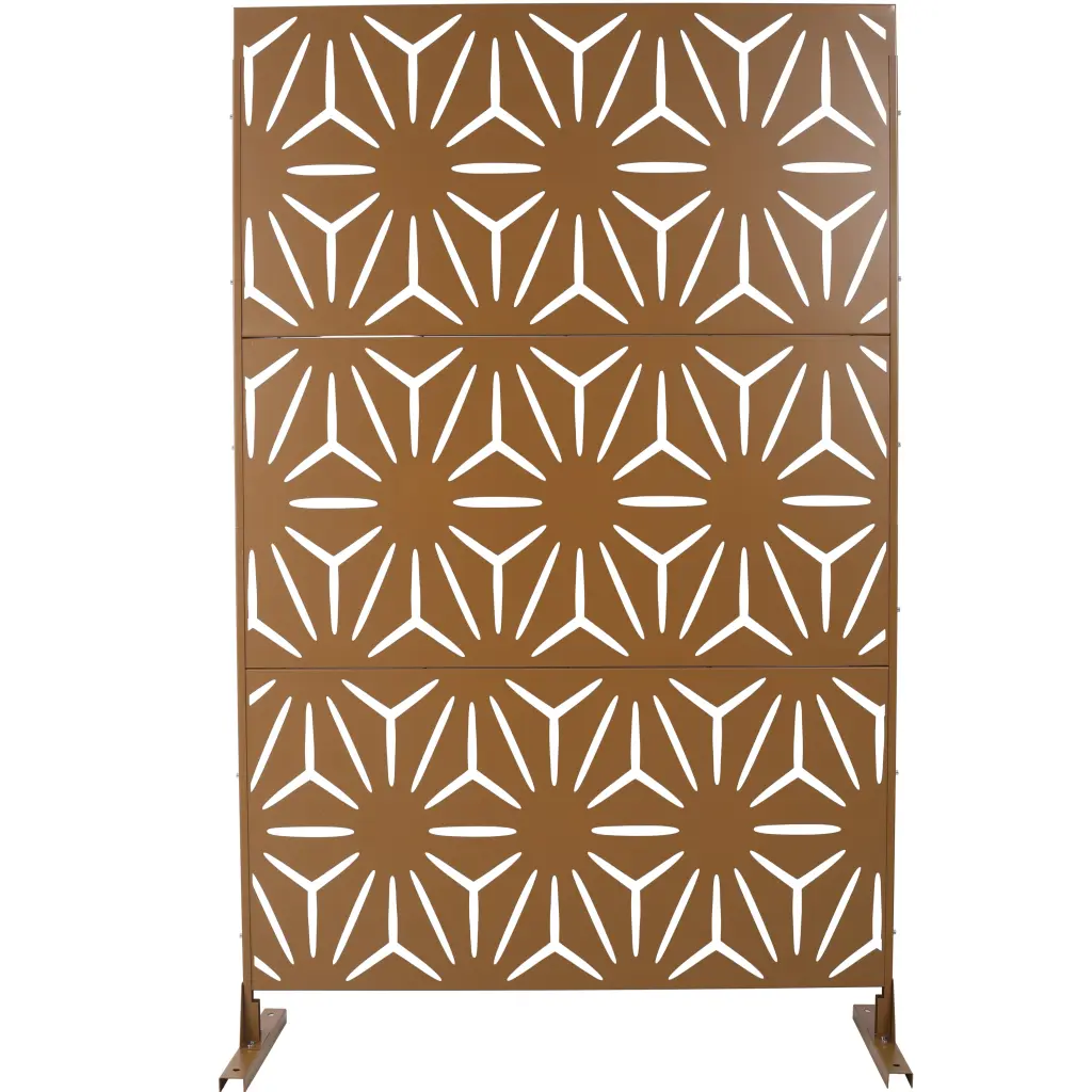 Outdoor Indoor Privacy Screen Metal 76" H 48" W Free Standing Room Divider g-h