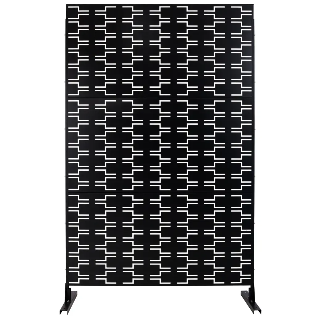 Outdoor Indoor Privacy Screen Metal 76 Inch H 48 Inch W Freestanding g-h