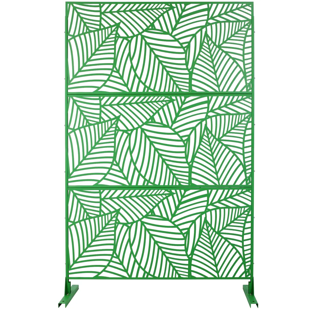 Outdoor Indoor Privacy Screen Metal Room Divider 76 Inch H 48 Inch W Freestanding Panel g-h