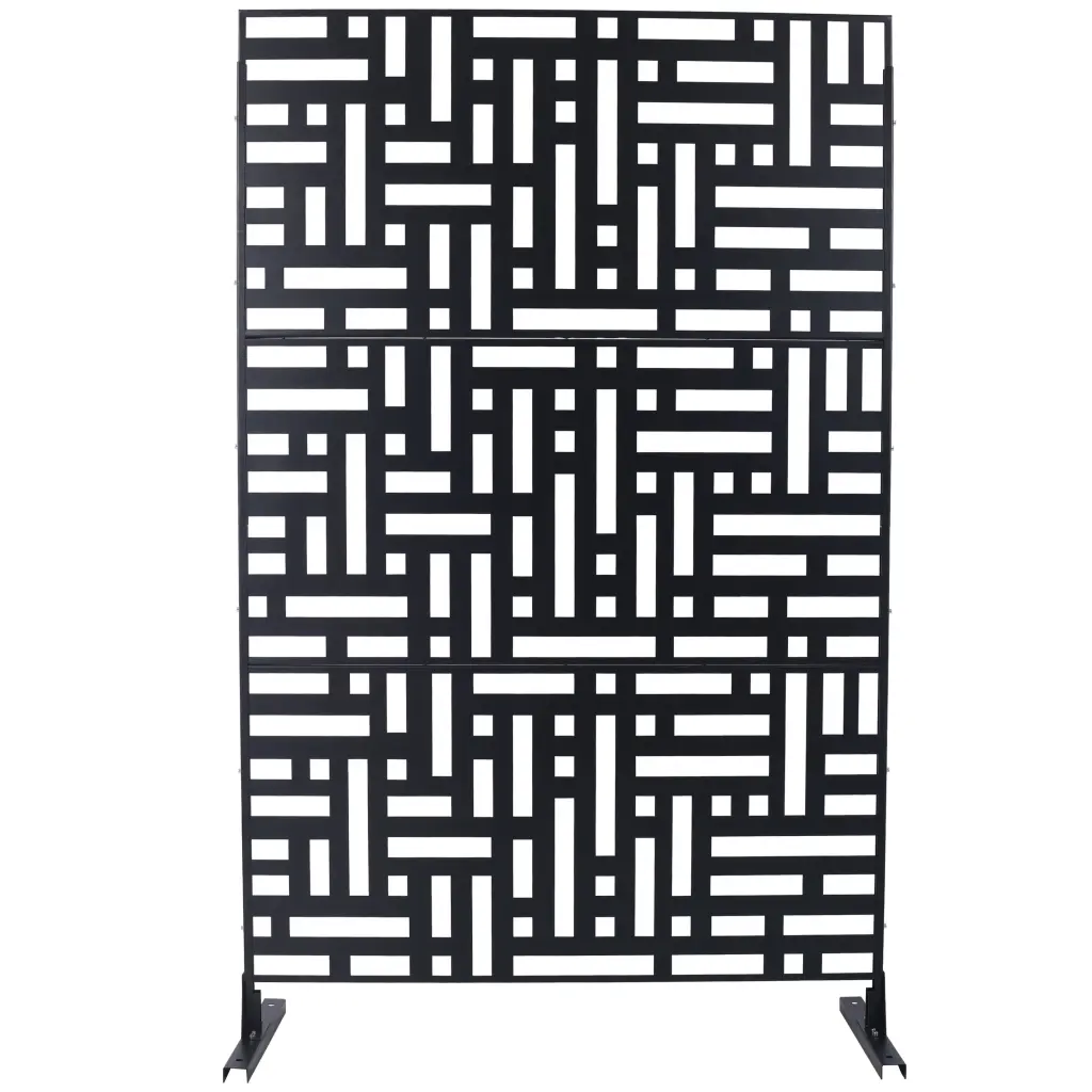 Outdoor Indoor Privacy Screen Metal Room Divider 76 Inch H 48 Inch W Freestanding Panel g-h