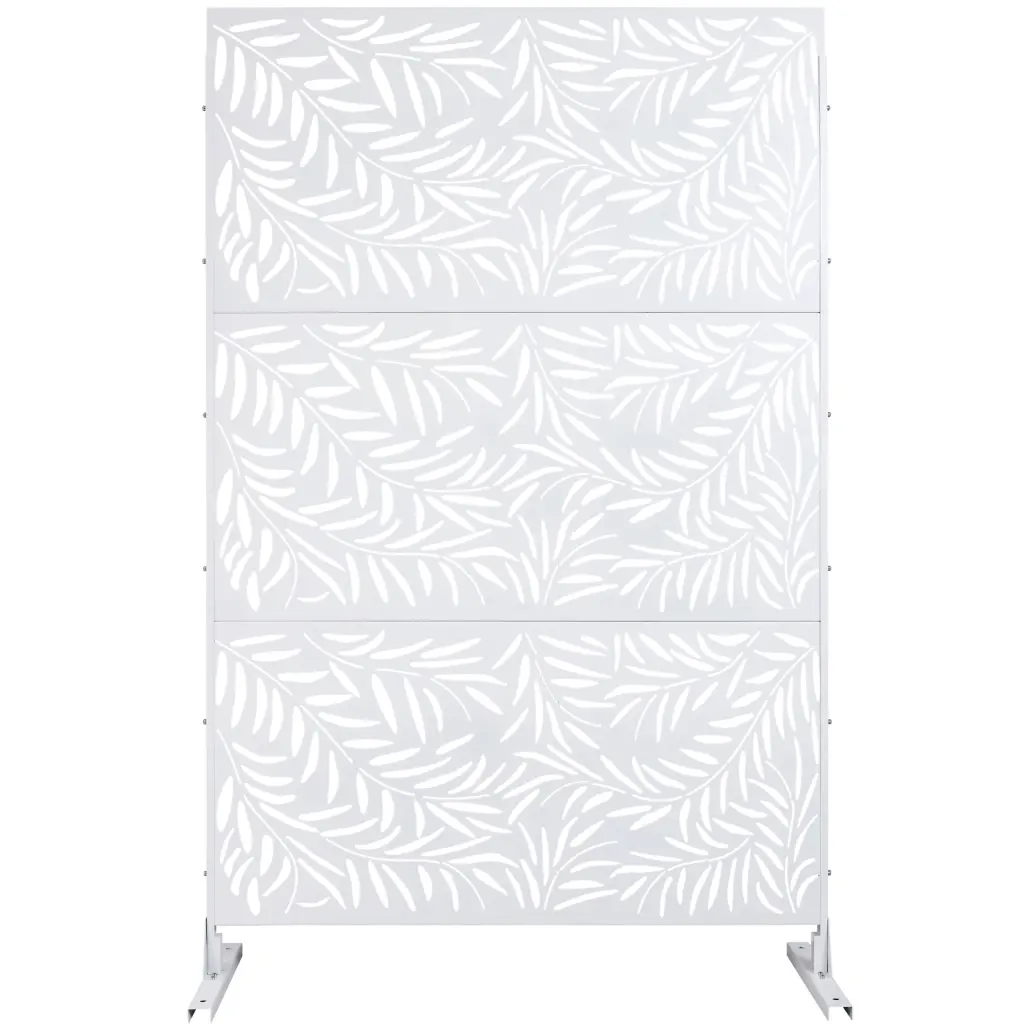 Outdoor Indoor Privacy Screen Metal Room Divider 76 Inch H 48 Inch W Freestanding Panel g-h