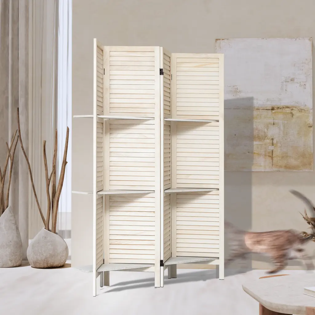 Room Divider Shelves 4 Panel White Room Divider Home Office w2701
