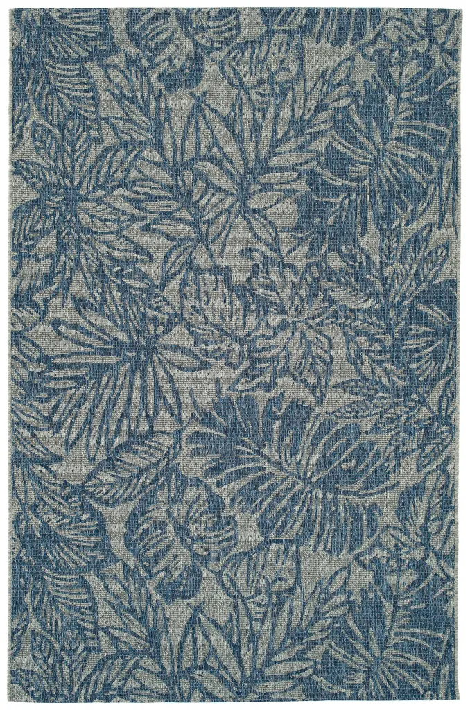 Modern Textured Cut Pile 2'3 x 7'10 Runner Navy Polypropylene Rug kaleen