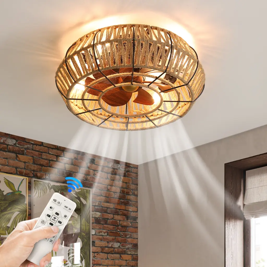 20 Inch Rustic Style Ceiling Fan Lights Black No Bulbs Included w1962 seehui lighting