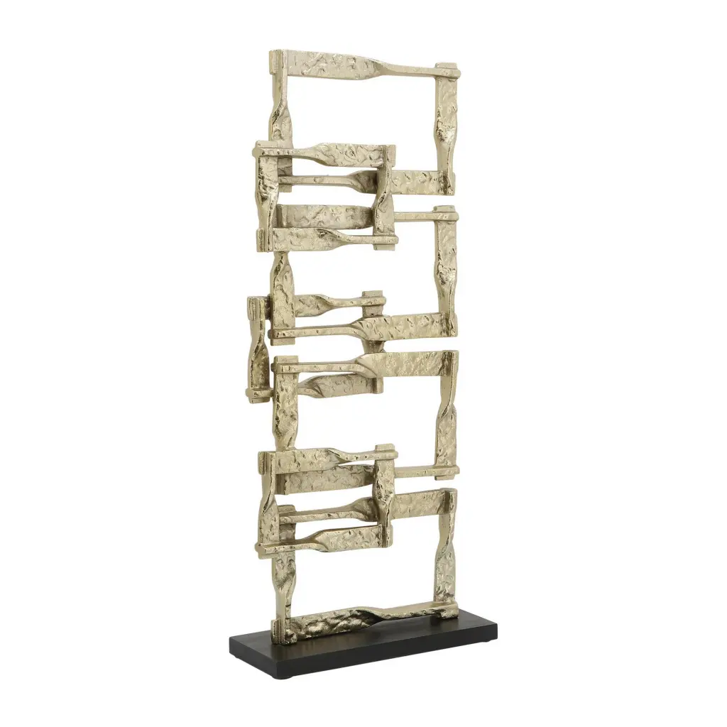 Jodie 27 Inch Metal Modern Accent Decor - Stacked Squares Block Base royal hampton