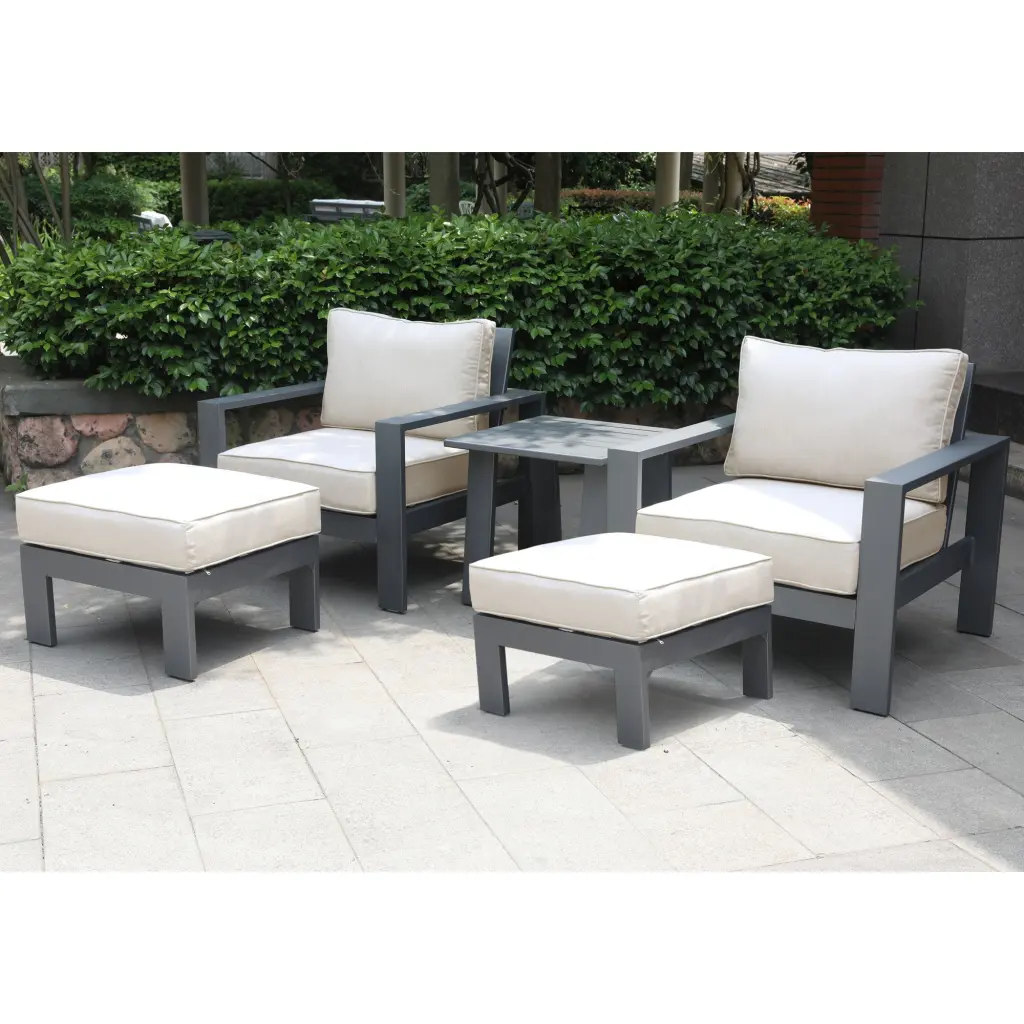 5 Piece Seating Group Cushions Powdered Pewter Pewter Polyester gathercraft