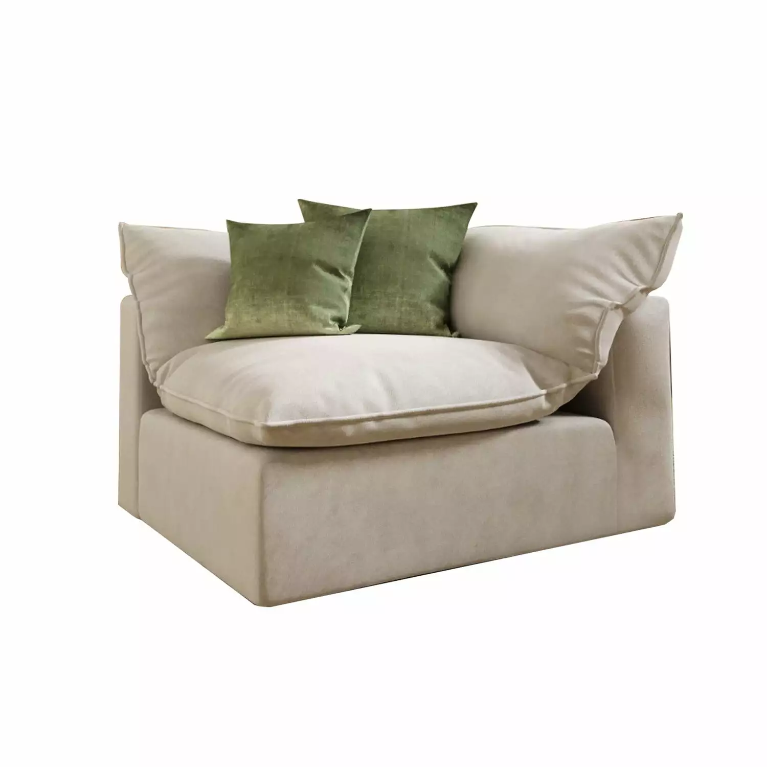 Benjara 44 . Reno Bill Corner Modular Duck Feather Sofa Seater Light Gray Living Room Furniture
