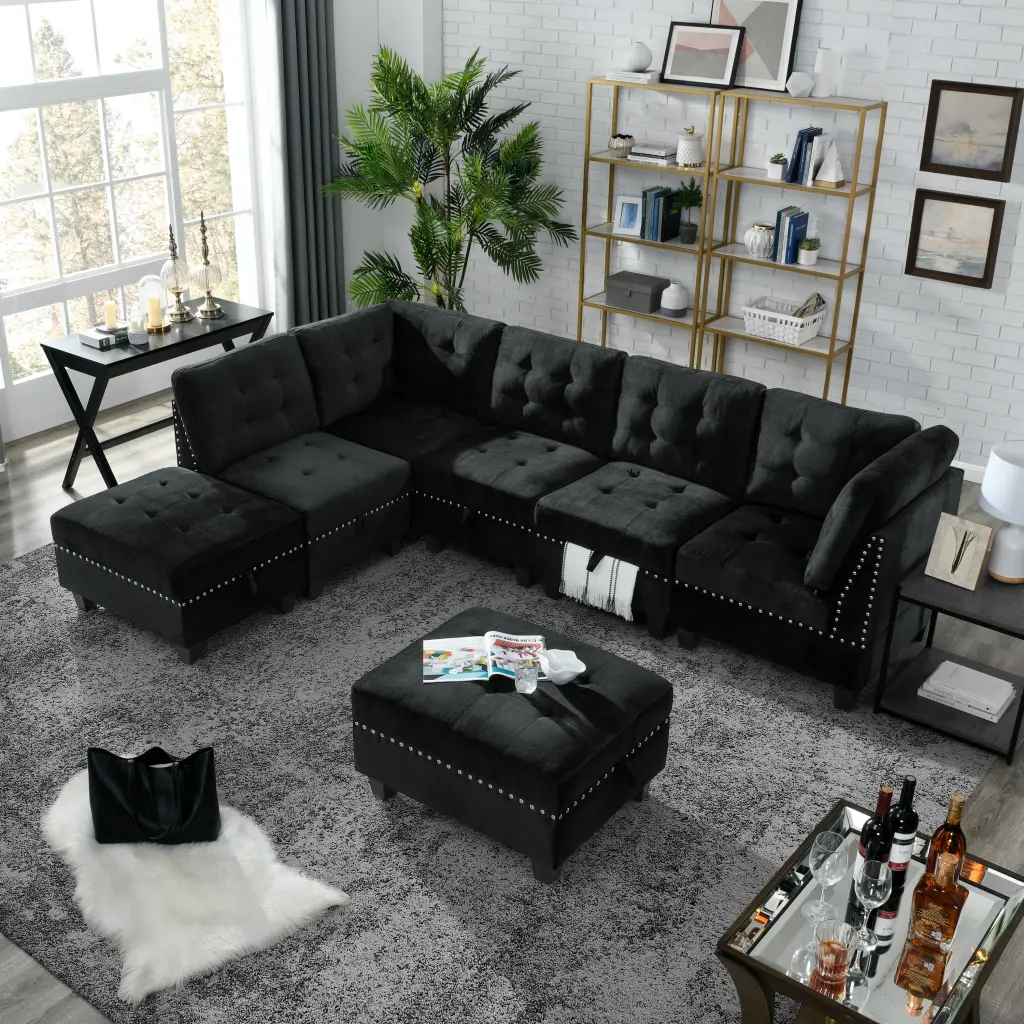L Influence Modular Sectional Sofa DIY Combination Three Single Seats Living Room Furniture chuangyuan smart home