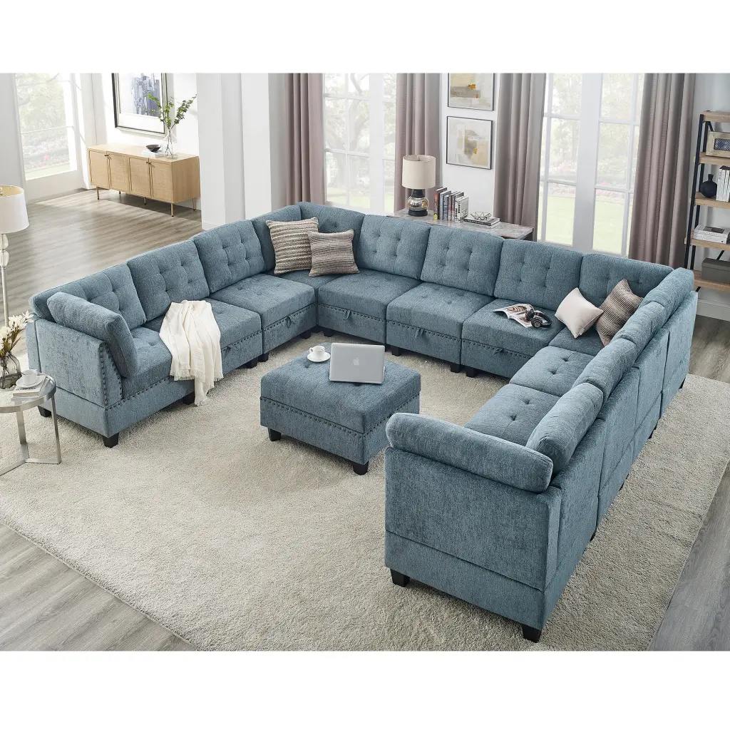 U Influence Modular Sectional Sofa DIY Combination Seven Single Chaise Pieces chuangyuan smart home