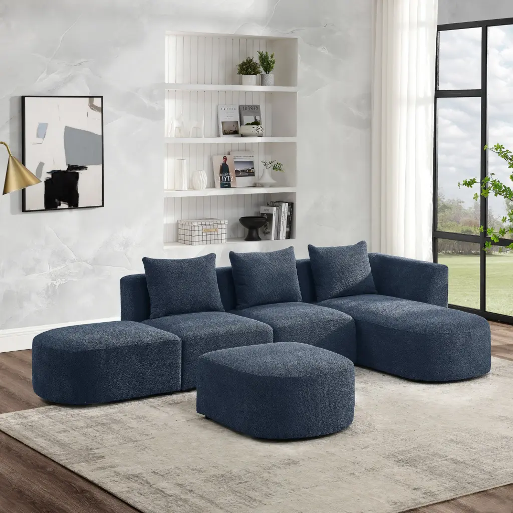 L Influence Sectional Sofa Right Side Chaise And Ottoman Modular chuangyuan smart home