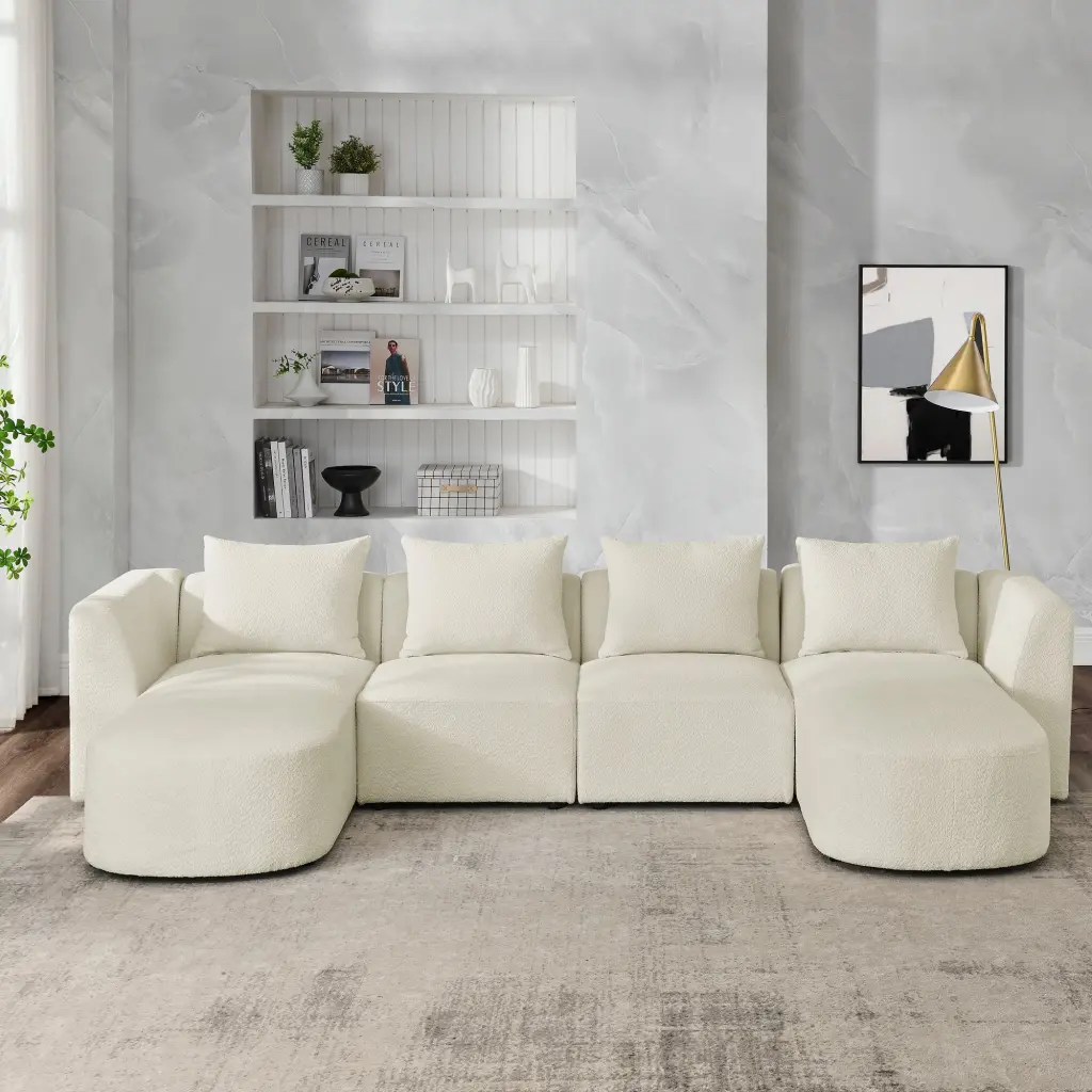 U Influence Sectional Sofa Two Single Seats Two Chaises Modern Design chuangyuan smart home