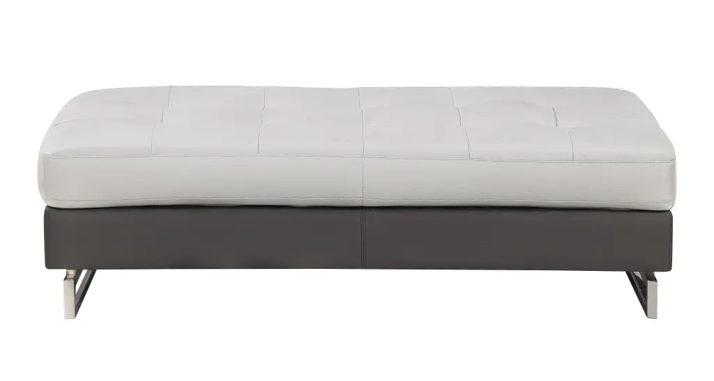 Authentic Gray Leather Sectional Sofa Foam Cushions Living Room global united