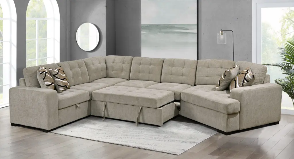 149 Inch Oversized Sectional Modern Large Upholstered U Influence Sectional Sofa happy home
