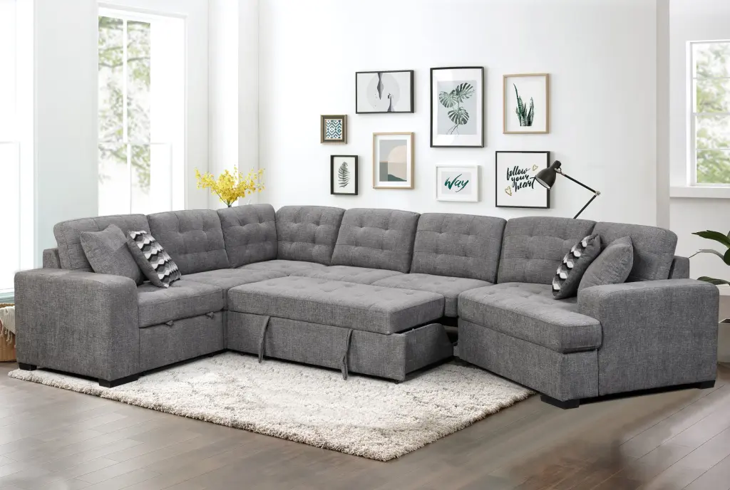 149 Oversized Sectional Sofa Modern Large Upholstered U Shape Living Room happy home