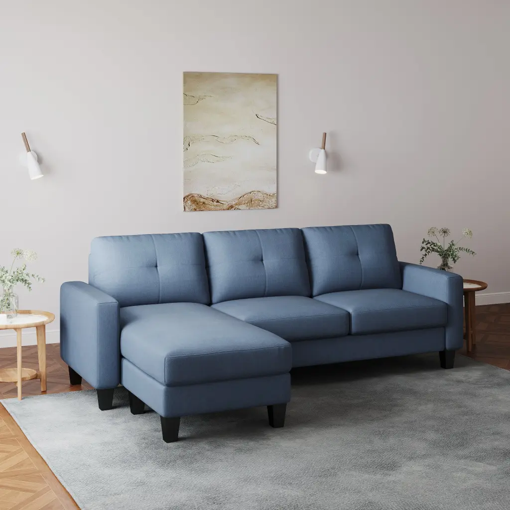 Living Room Corner Sofa Polyester Fabric L Influence Design hdf store