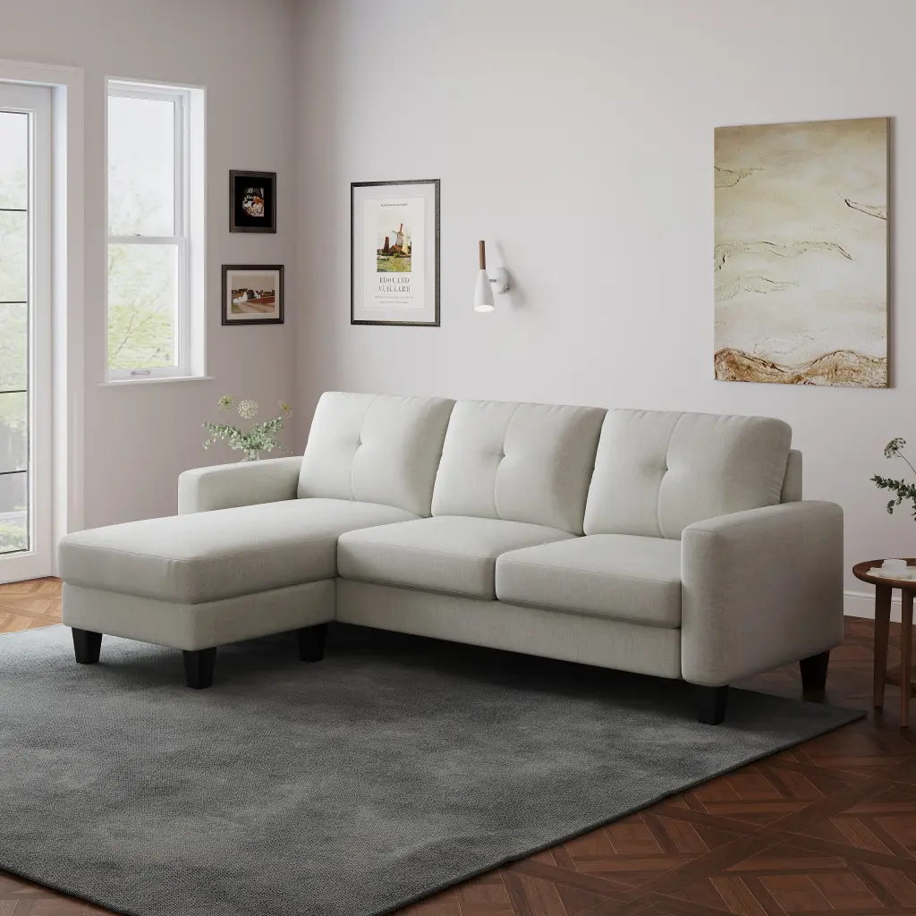 Living Room Furniture Polyester Fabric L Influence Couch Corner Sofa hdf store