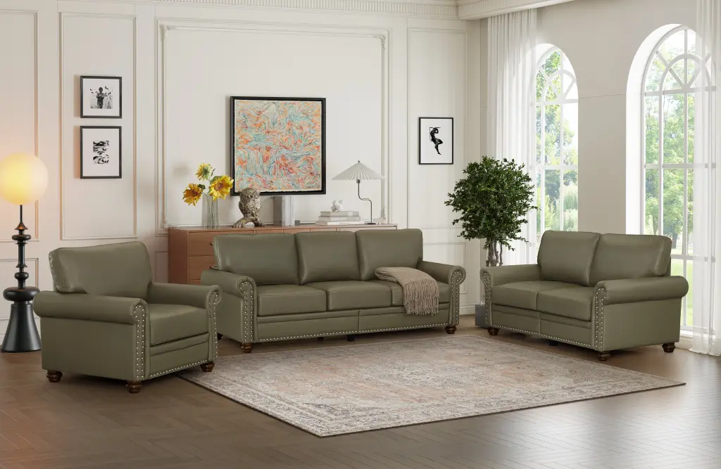 Living Room Storage Sofa 1 2 3 Sectional Taupe Faux Leather Convertible Couch hdf store