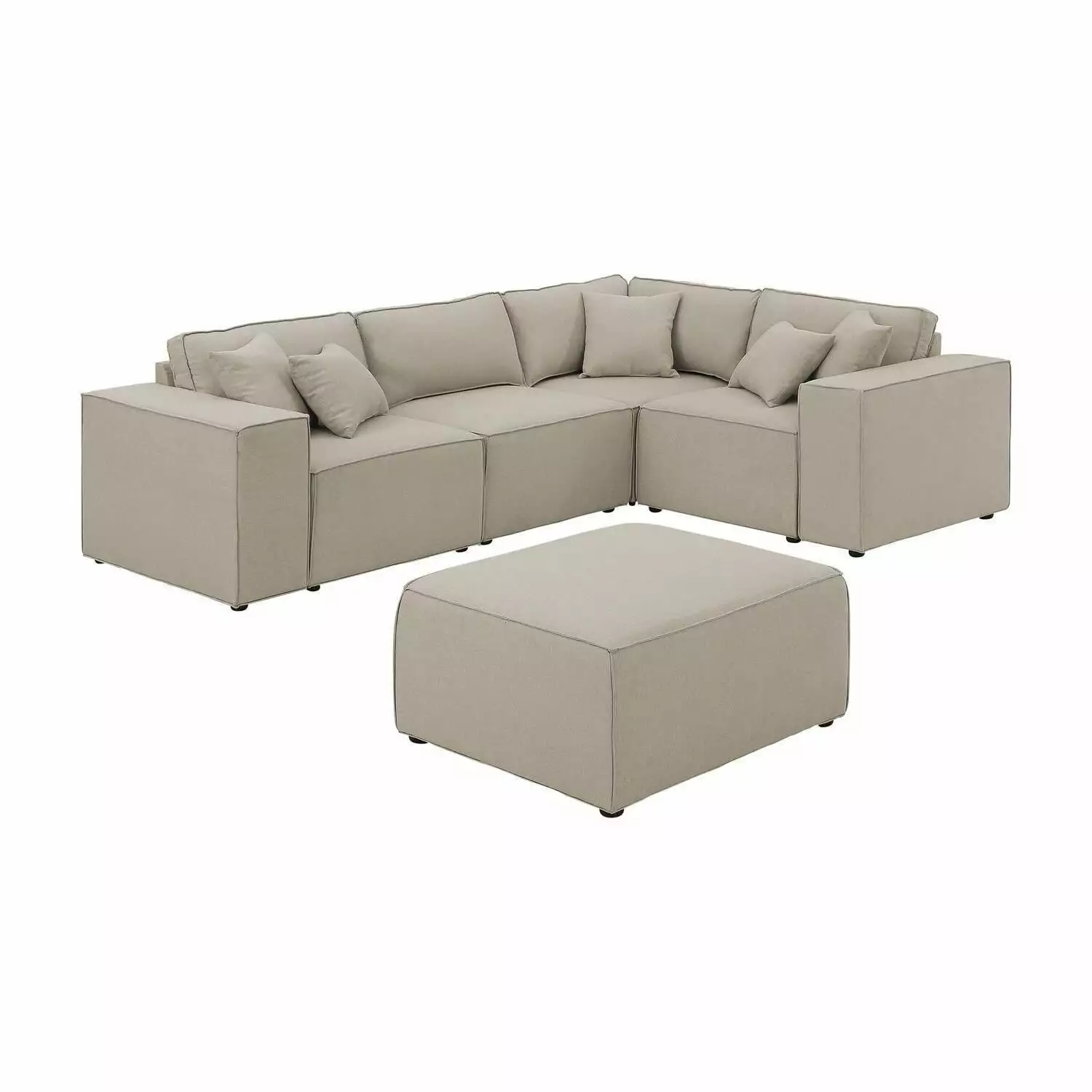 Homestock Zen Zone Modular Sectional Sofa Ottoman - Relaxing and Modern Living Room Seating