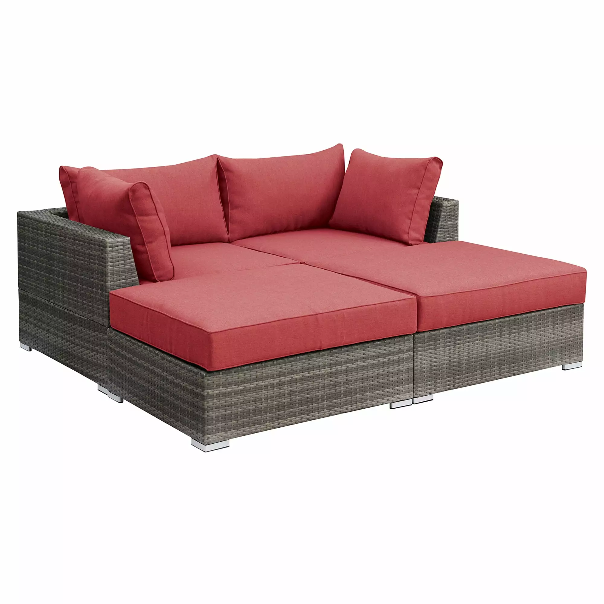 Modern Modular Sectional Sofa Set 4Pc Red Living Room Furniture Jamini