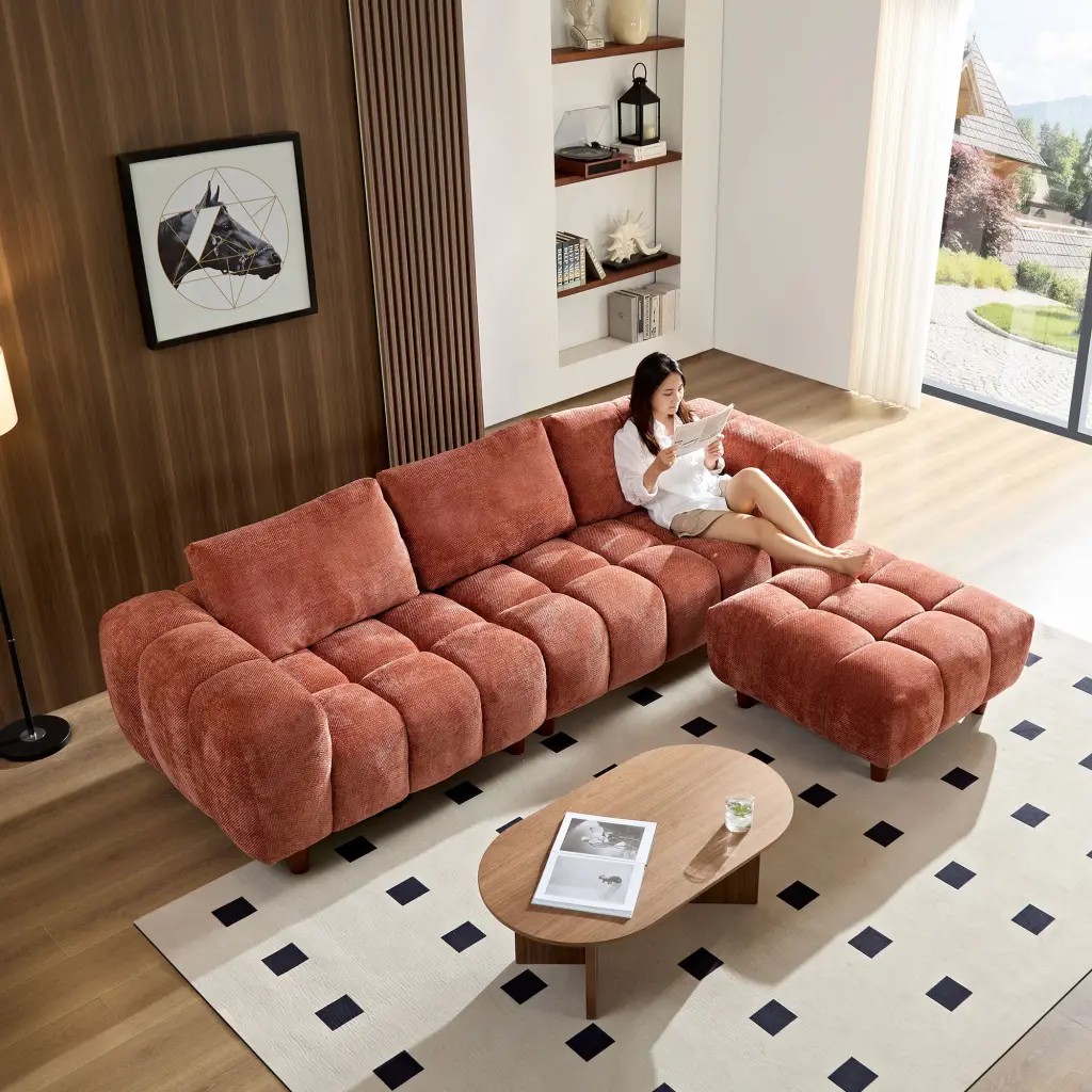 111.81 Inch Convertible Sectional Sofa Couch More Comfy L Influenced Sofa Reversible Chaise justone