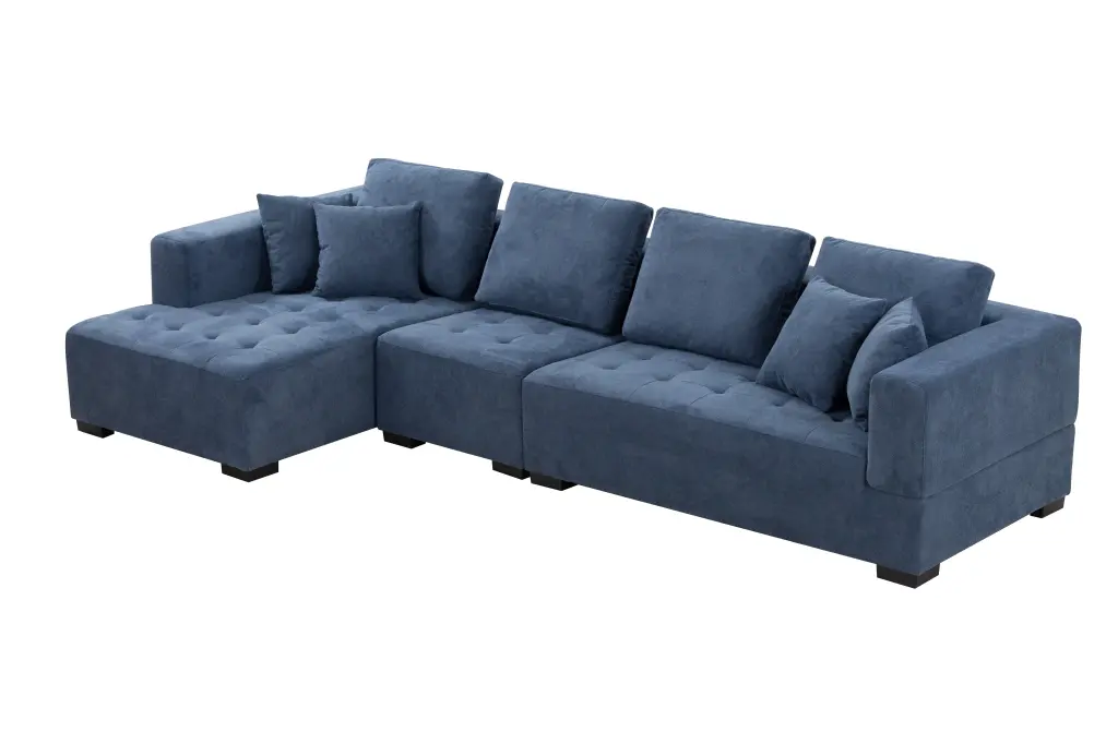 134 Inch Mid Century Modern Sofa Left Chaise Living Room Comfort justone interior