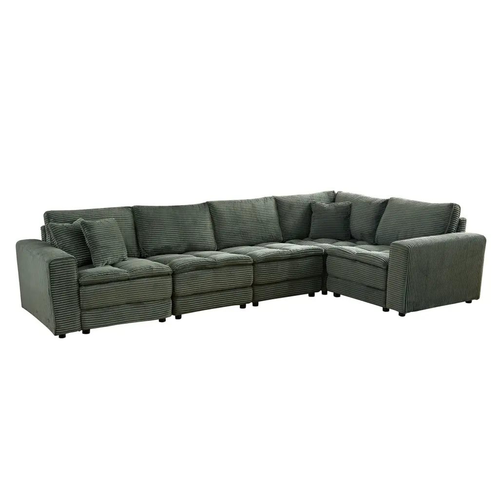5 Seats Oversized Sectional Sofa L Influenced Corner Couch Detachable Cushions justone