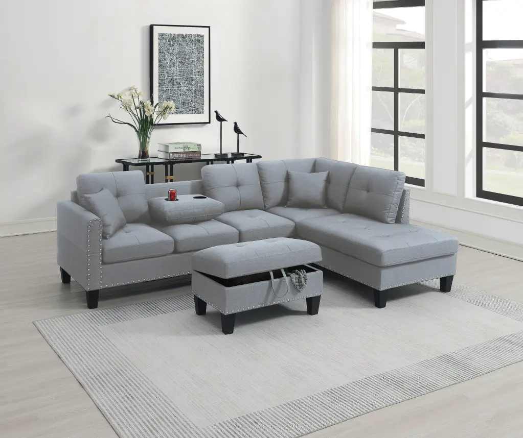 3-Piece Sectional Sofa Set Laf Sofa and Raf Chaise Living Room kanepe