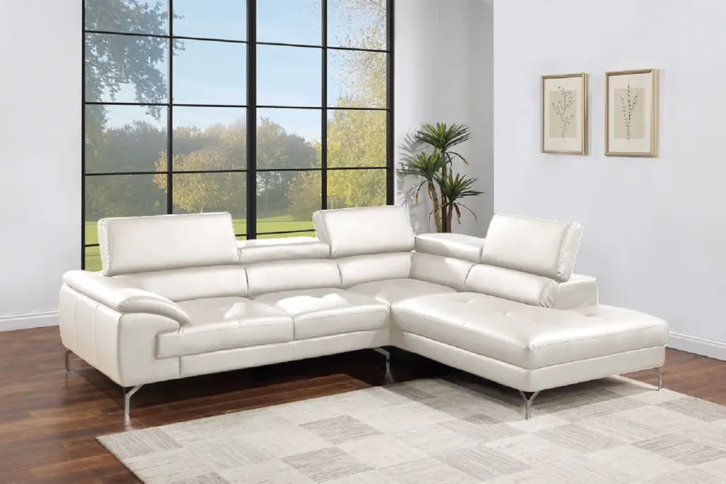 White Color Sectional Couch 2Pc Set Living Room Furniture Faux Leather Sofa kanepe