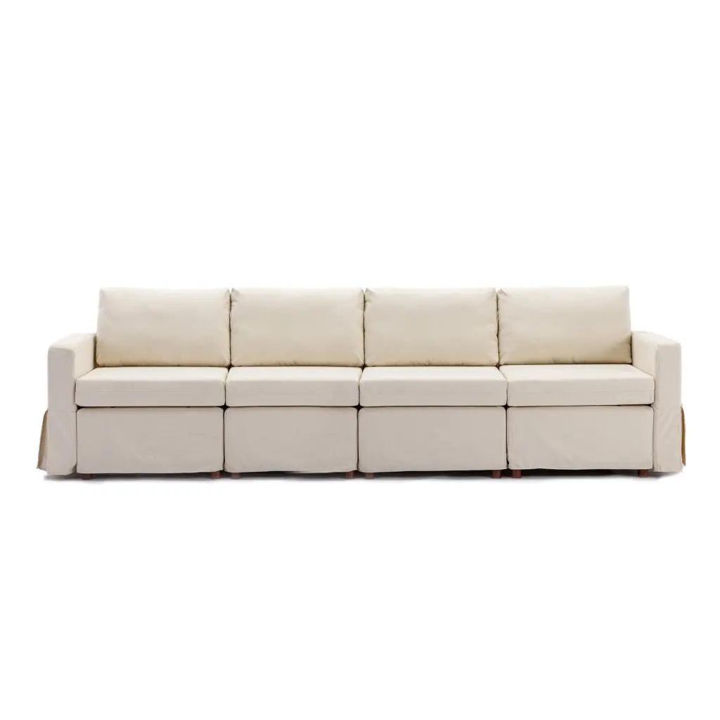 4 Seat Modular Sectional Sofa Removable Seat and Back Cushions lesscasa