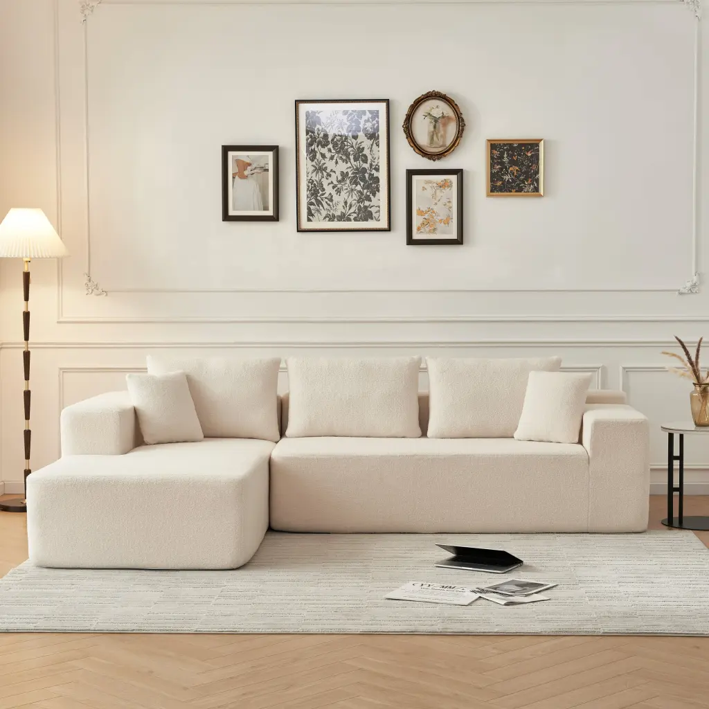104.33 Inch Sponge Sectional Sofa Couch L Shaped Modern Influenced Living Room modasi