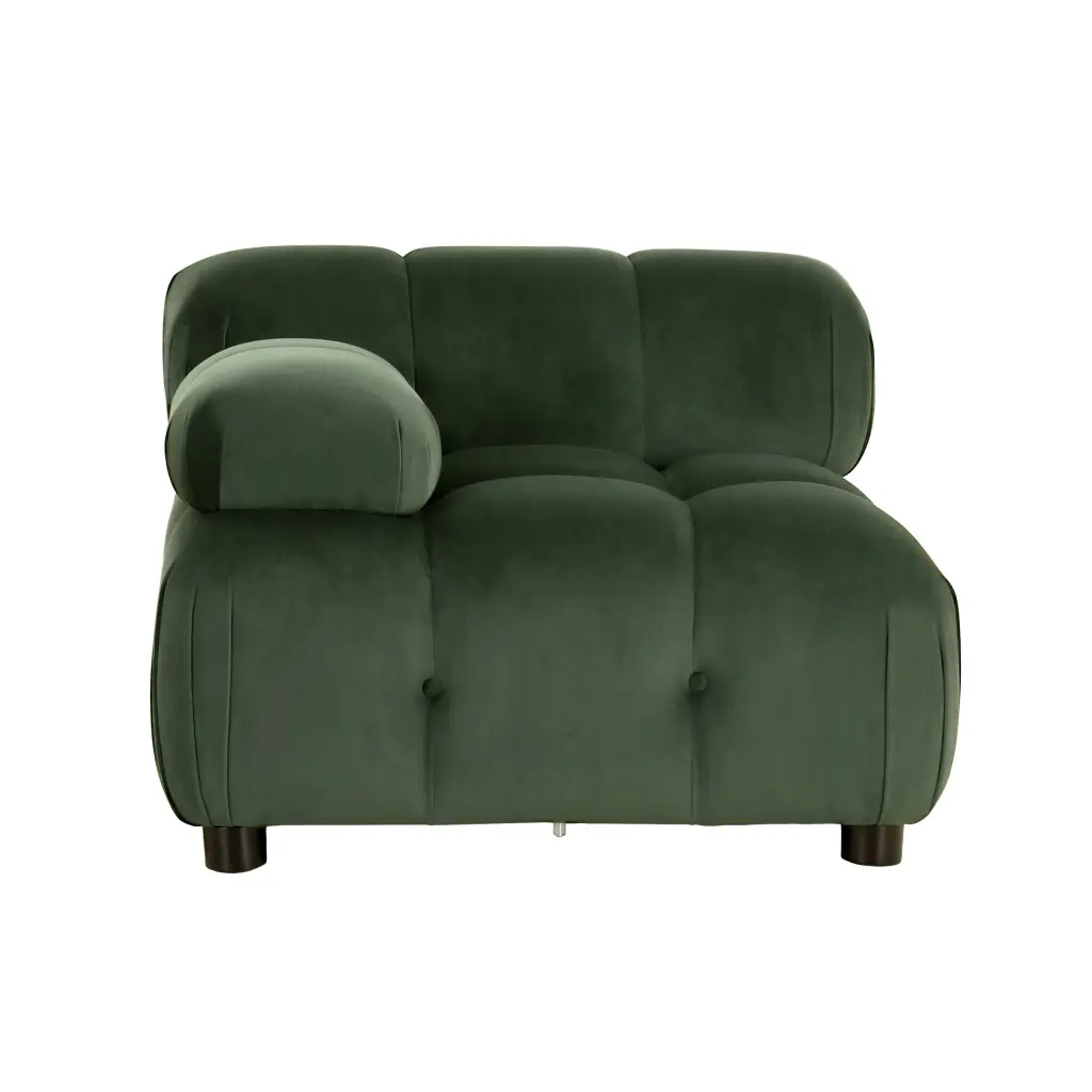 Sectional Modular Sofa L Retro Green Velvet 1 Seat Living Room Couch nh-mirod