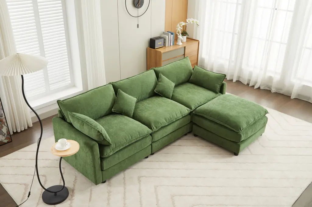 Modular Sectional Sofa 3 Seater Ottoman Modern L Shaped Couch Living Room nice home