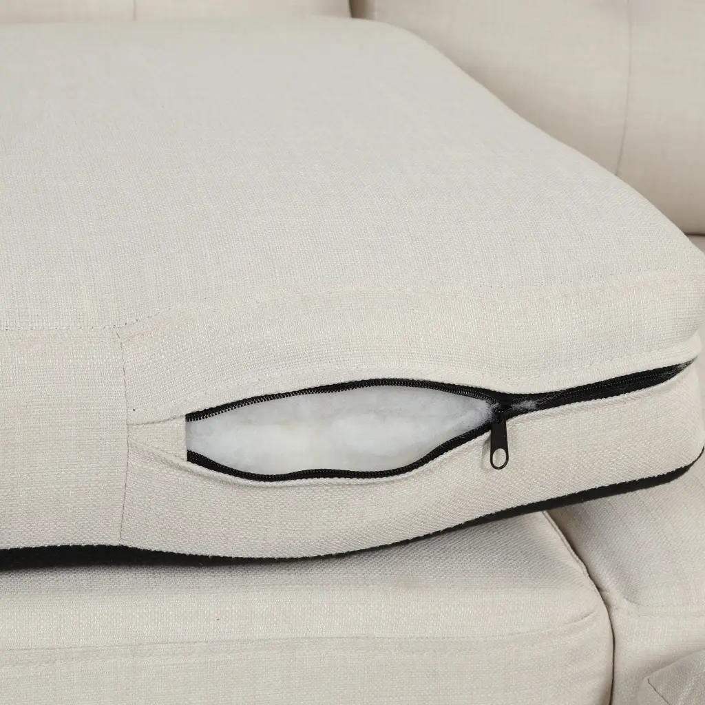 97.2 Inch Modern Linen Fabric Sofa Chaise Lounge Sectional oris fur.