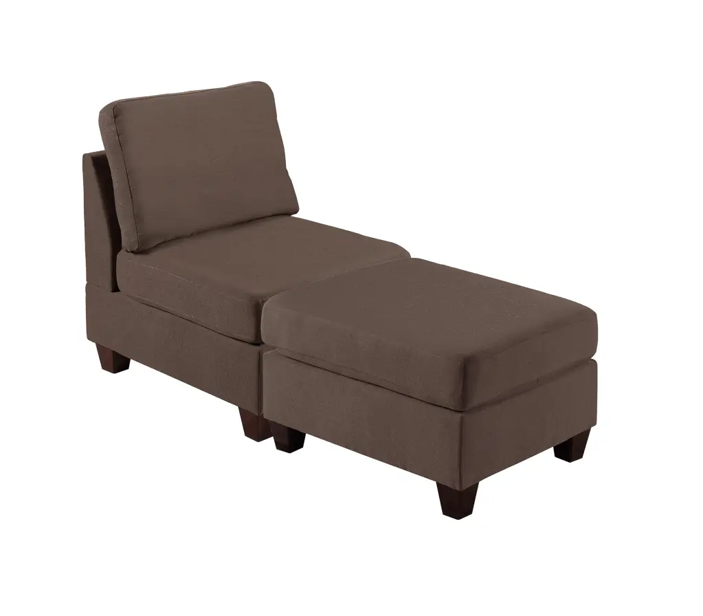 Modular 2-Piece Set Black Coffee Fabric Contemporary Living poundex