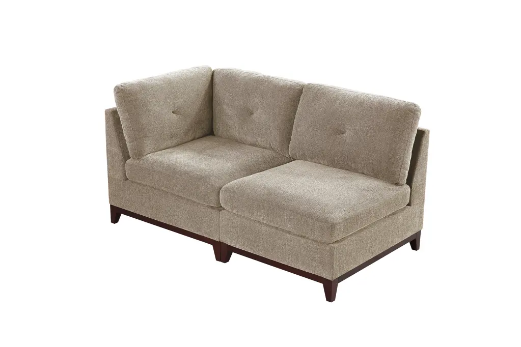 Modular Set 2 Piece Camel Chenille Fabric Living Room poundex