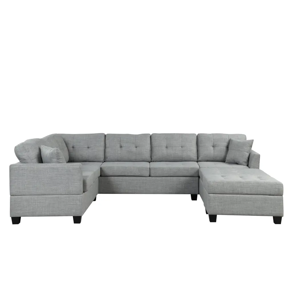 121.3 Inch Oversized Sectional Sofa Storage Ottoman U Shaped Design rnb