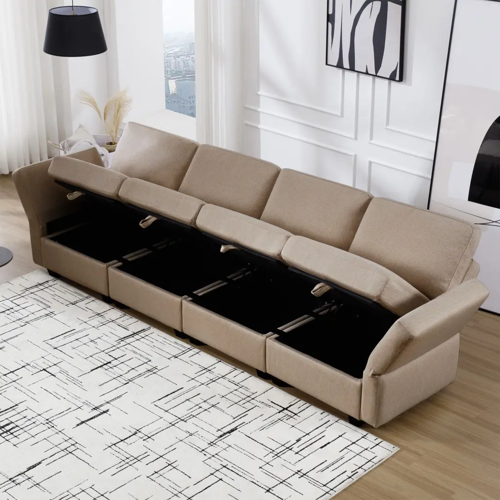 Fabric Modern Modular Sofa Couch Storage Seats Modular Sectional Small Spaces ui furniture