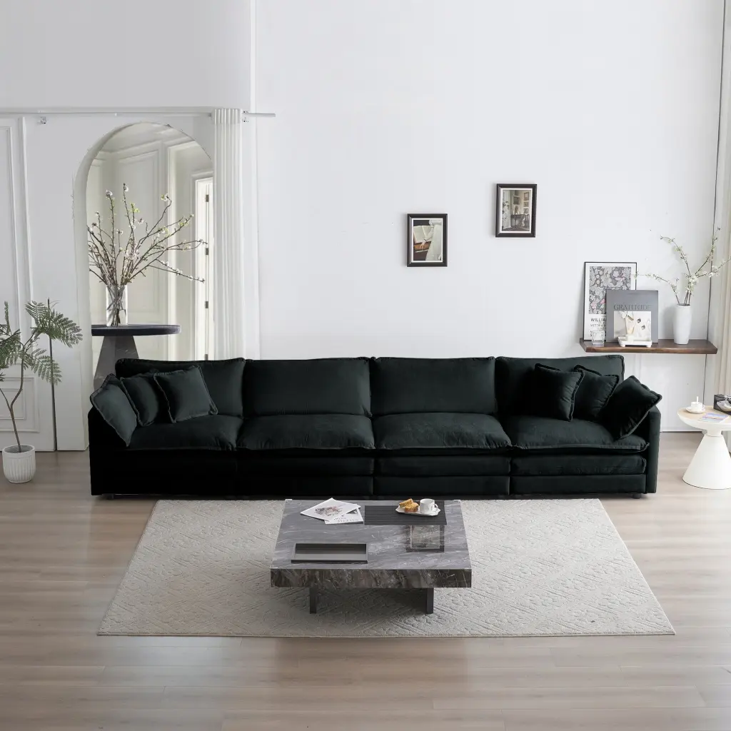Free Combination Modular Sofa 4 Seater Sofa Comfy Chenille Fabric Sectional ui furniture